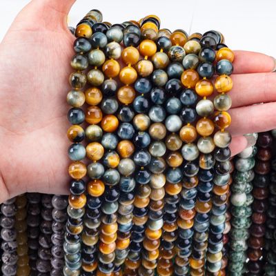 8 มิลลิเมตร Dream Tiger Eye พระหินแท้ พระหินคริสตัลเพื่อทําเครื่องประดับ