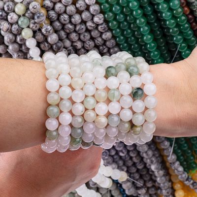 TianShan สี Emerald Green Round Bead Natural Crystal Gemstone ขนาดข้อมูลอื่นๆ ข้อมูลอื่นๆ สําหรับการทําเครื่องประดับ DIY