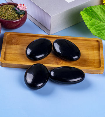 สีดําประดับธรรมชาติ Obsidian หินปาล์ม สีดํา Obsidian กระเป๋ากังวลหินแท้สําหรับลดความเครียด การตกแต่งบ้าน