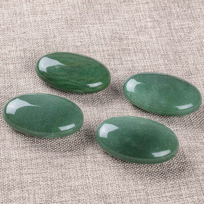 สีเขียวประดับธรรมชาติ Aventurine หินปาล์ม สีเขียว Aventurine กระเป๋ากังวล หินแท้สําหรับลดความเครียด การตกแต่งบ้าน
