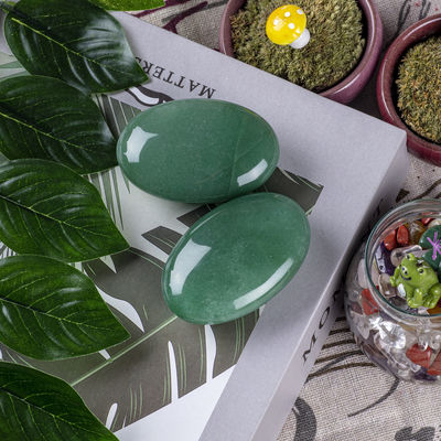 สีเขียวประดับธรรมชาติ Aventurine หินปาล์ม สีเขียว Aventurine กระเป๋ากังวล หินแท้สําหรับลดความเครียด การตกแต่งบ้าน