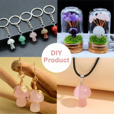 0.8 นิ้ว / 20 มิลลิเมตรหินแท้ทรงเห็ดคริสตัลสําหรับเครื่องประดับ DIY