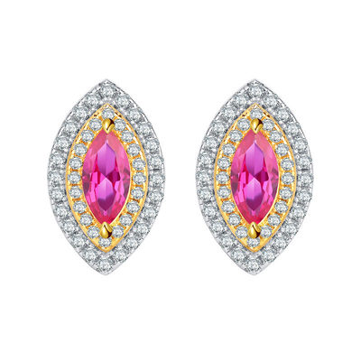 รูปแบบมาร์กวิส งานเฉพาะหูหูหินแท้ Zircon เครื่องประดับสาว