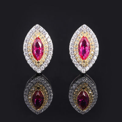 รูปแบบมาร์กวิส งานเฉพาะหูหูหินแท้ Zircon เครื่องประดับสาว