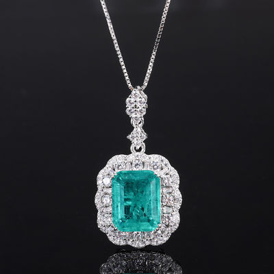 สี่เหลี่ยม Zircon หินแท้ Necklace Pendant แหวนตั้งสําหรับของขวัญวันเกิด