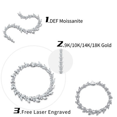 สร้อยข้อมือเทนนิส 18K ทองคํา หวานหู Moissanite