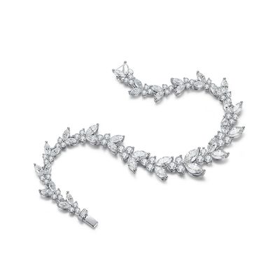 สร้อยข้อมือเทนนิส 18K ทองคํา หวานหู Moissanite