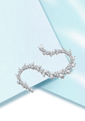 สร้อยข้อมือเทนนิส 18K ทองคํา หวานหู Moissanite
