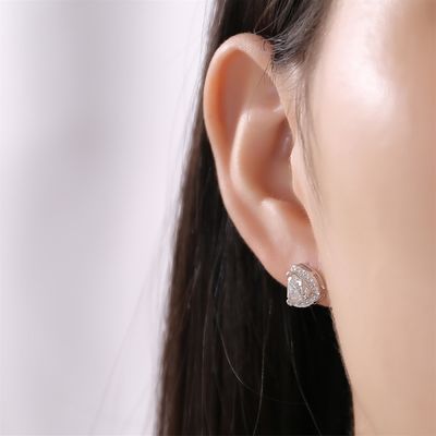 Moissanite 925 สเตอร์ลิง เงิน Stud หูหูสนับสนุน OEM ODM
