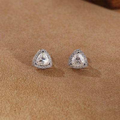 Moissanite 925 สเตอร์ลิง เงิน Stud หูหูสนับสนุน OEM ODM
