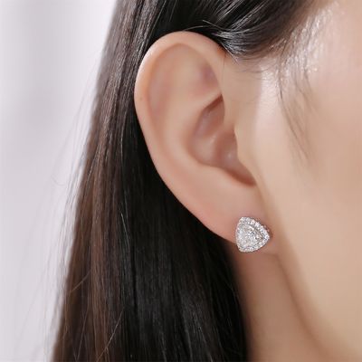 Moissanite 925 สเตอร์ลิง เงิน Stud หูหูสนับสนุน OEM ODM