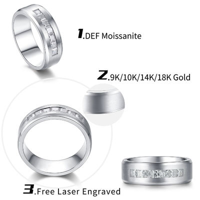 18k ทอง Moissanite แหวนหมั้นเพชร สีที่กําหนดเอง