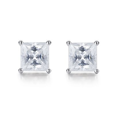 สร้อยหูทอง 18K ทอง Moissanite เพชร Stud สําหรับของขวัญวันเกิด