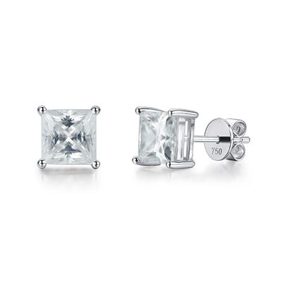 สร้อยหูทอง 18K ทอง Moissanite เพชร Stud สําหรับของขวัญวันเกิด