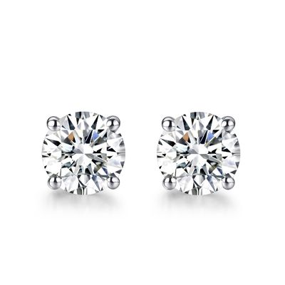 18k ทอง Moissanite ไดมอนด์ Stud หูหูทองขาว สนับสนุนการปรับแต่ง