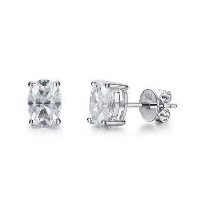 18k ทอง Moissanite เพชรโอวาลหูข้อมือ Studs สําหรับของขวัญ