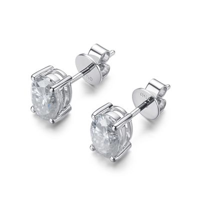 18k ทอง Moissanite เพชรโอวาลหูข้อมือ Studs สําหรับของขวัญ
