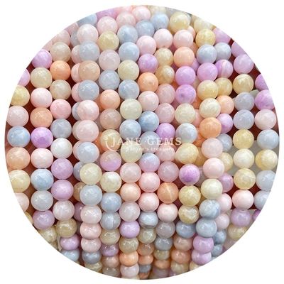 ขายปลีก กลมหินธรรมชาติ ลูกบัว กลมหินอ่อน ลูกบัวหินแท้ อุปกรณ์เสริม 8 มิลลิเมตร Aquamarine ลูกบัวอ่อนสําหรับเครื่องประดับ DIY