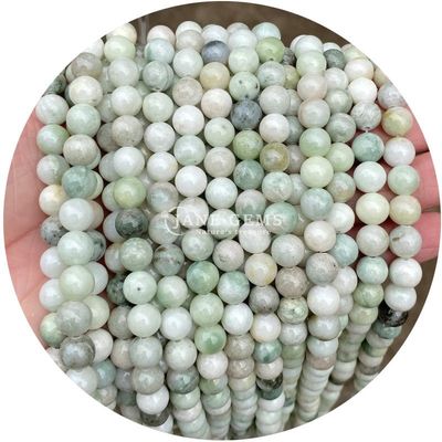 ขายปลีก กลมหินธรรมชาติ ลูกบัว กลมหินอ่อน ลูกบัวหินแท้ อุปกรณ์เสริม 8 มิลลิเมตร Aquamarine ลูกบัวอ่อนสําหรับเครื่องประดับ DIY