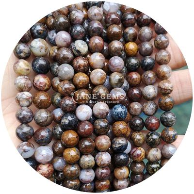 ขายปลีกหินธรรมชาติ jasper กลมหินอ่อน 8 มม Labradorite กลมหินอ่อน Rose Quartz กลมหินอ่อน spacers สําหรับเครื่องประดับ