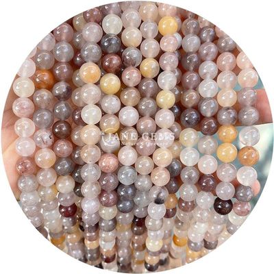 ขายปลีกหินธรรมชาติ jasper กลมหินอ่อน 8 มม Labradorite กลมหินอ่อน Rose Quartz กลมหินอ่อน spacers สําหรับเครื่องประดับ