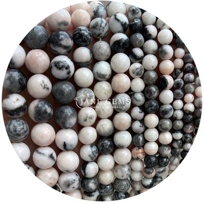 ขายปลีกหินธรรมชาติ กลมหินอ่อน 8 มม สีชมพู Zebra Jasper กลมหินอ่อน Tourmaline กลมหินอ่อน Spacers สําหรับเครื่องประดับ