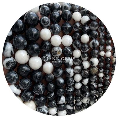 ขายปลีกหินธรรมชาติ กลมหินอ่อน 8 มม สีชมพู Zebra Jasper กลมหินอ่อน Tourmaline กลมหินอ่อน Spacers สําหรับเครื่องประดับ