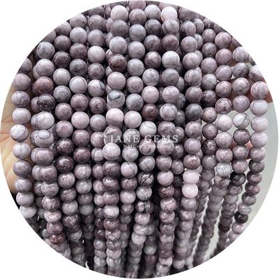 ขายปลีกหินธรรมชาติ กลมหินอ่อน 8 มม สีชมพู Zebra Jasper กลมหินอ่อน Tourmaline กลมหินอ่อน Spacers สําหรับเครื่องประดับ