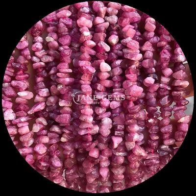 สีชมพู Tourmaline Gem Bead สีคริสตัลธรรมชาติ รูปทรงไม่เรียบร้อย ชิปหินหินหินหินหินหินหอม