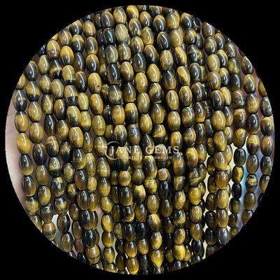 ตาเสือ สีเหลือง Aventurine Gem Bead รูปทรงข้าวคริสตัลธรรมชาติ หิน