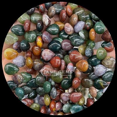 ชาวอินเดีย Agate Topaz Gem Bead สีน้ํากระจกธรรมชาติ รูปทรงหิน สายกระจกโล่งสําหรับข้อมือ