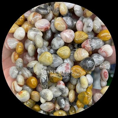 Howlite Crazy Agate Gem Bead ลักษณะน้ํากระบอกคริสตัลธรรมชาติ หินลอย