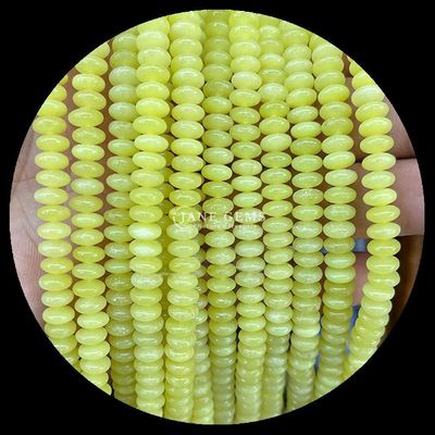 ลีมอนเจด อมาซอนิต เพชรประดับ Natural Crystal UFO Shape Stone Loose Bead Strands สําหรับข้อมือ