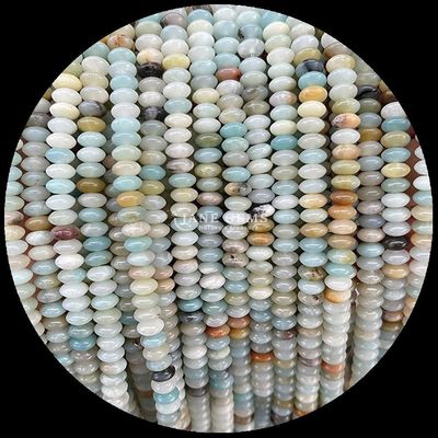 ลีมอนเจด อมาซอนิต เพชรประดับ Natural Crystal UFO Shape Stone Loose Bead Strands สําหรับข้อมือ