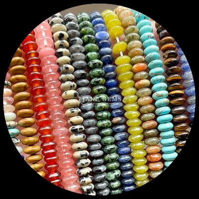 ลีมอนเจด อมาซอนิต เพชรประดับ Natural Crystal UFO Shape Stone Loose Bead Strands สําหรับข้อมือ