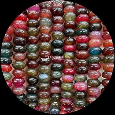 ลีมอนเจด อมาซอนิต เพชรประดับ Natural Crystal UFO Shape Stone Loose Bead Strands สําหรับข้อมือ
