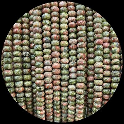 Lucky Jade Lava Stone Gem Bead Natural Crystal Abacus Shape Stone สายข้อมือสําหรับข้อมือ