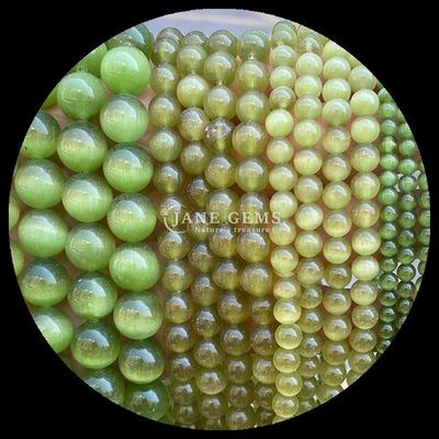 ทอง สีน้ําเงินมะกอก เพชร กลมรูปทรงกลมตาแมว กลมลอย กลมลอยสําหรับเครื่องประดับมือ
