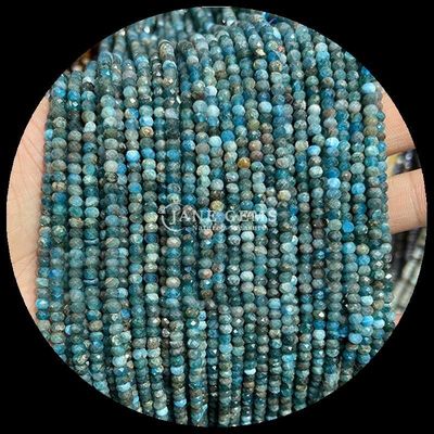 Lapis Lazuli Apatite Natural Gemstone Bead ผิวขนของหินแท้ ลักษณะอาบาคัส สายขนของหินอ่อนสําหรับพลังงานบําบัดและการทําเครื่องประดับ DIY