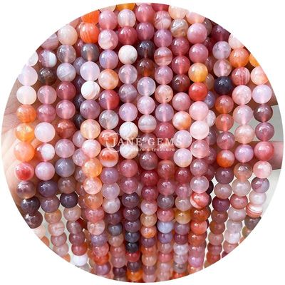 ทั่วไป Round Smooth Mix Agate Loose Beads Strand สําหรับ DIY เครื่องประดับ & งานฝีมือ Makin