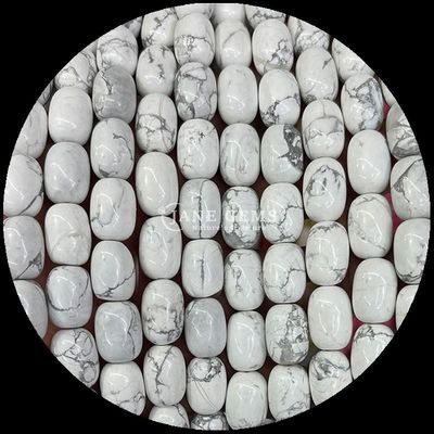 หินแท้ หินหิน Howlite Opalite Natural Crystal Gemstone Barrel Shape สายหินหินหินหินหินหินหินหินหิน