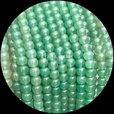 เพชรหินเขียว Aventurine หินสีม่วง หินแท้ธรรมชาติ หินแท้ แอปเปิ้ล Shape Loose Bead Strands สําหรับการทําเครื่องประดับ