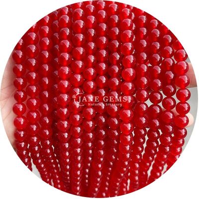 ลาเวนเดอร์ ชาลเซโดนี สีแดงสด ชาลเซโดนีกลม กระจายกระจาย ลูกบัว ผลิตภัณฑ์ครึ่งเสร็จ DIY เครื่องประดับ
