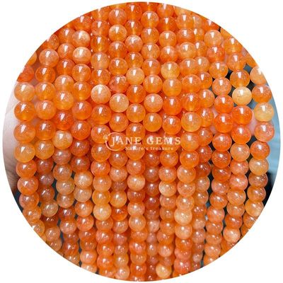 กลม Jades สีหิน Chalcedony ลูกบัวการรักษาคริสตัลหินธรรมชาติ ลูกบัวอ่อนสําหรับการทําเครื่องประดับ DIY