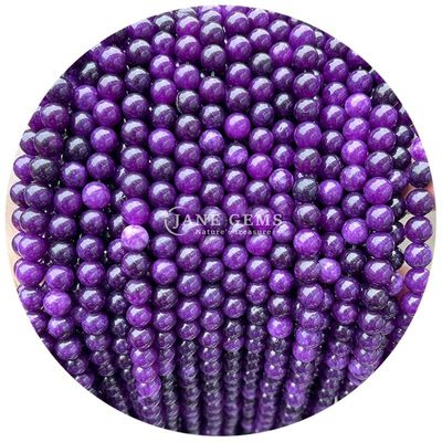 กลม Jades สีหิน Chalcedony ลูกบัวการรักษาคริสตัลหินธรรมชาติ ลูกบัวอ่อนสําหรับการทําเครื่องประดับ DIY