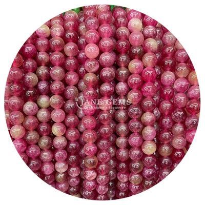 หินธรรมชาติ สายรุ้ง สีชมพู ชินเจียง ชาลซิโดนี สําหรับเครื่องประดับ การทําข้อมือ