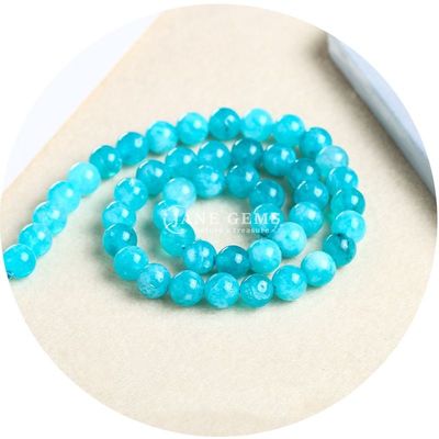 ชินเจียง ชาลเซโดนี กลมทรงหินสําหรับเครื่องประดับสีแอมะซอนิต