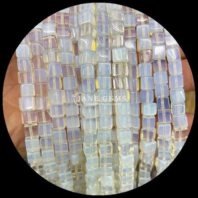 รูปทรงสี่เหลี่ยม ลายตาเสือ Opalite สายขนมลอยสําหรับพลังงานบําบัด