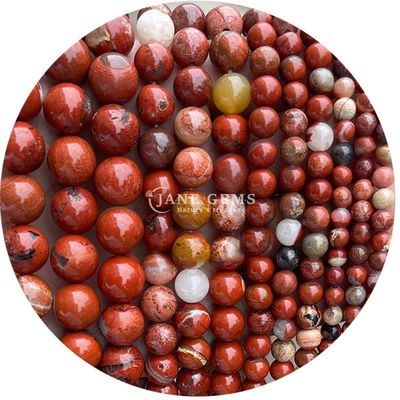 เครื่องประดับคริสตัลที่ทําด้วยมือ งานฝีมือ DIY กลม กลมสีแดง กลมไสป์สําหรับข้อมือ สร้อยคอ