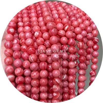 สายดําธรรมชาติ โรโดโครไซต์ หินเพชร ธ อร์สําหรับเครื่องประดับ การทําสร้อยข้อมือ DIY